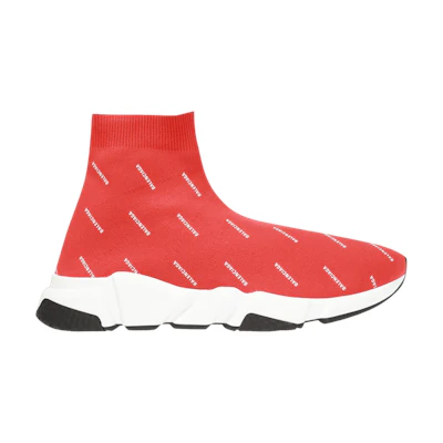 (W) Balenciaga Speed Trainer Mid 'All Over Logo - Red'