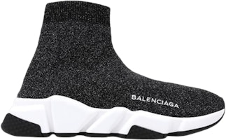 (Women) Balenciaga Speed Trainer Mid Lurex 'Black' 500592-W0680-1000 (Women) Balenciaga Speed Trainer Mid Lurex 'Black' 500592-W0680-1000