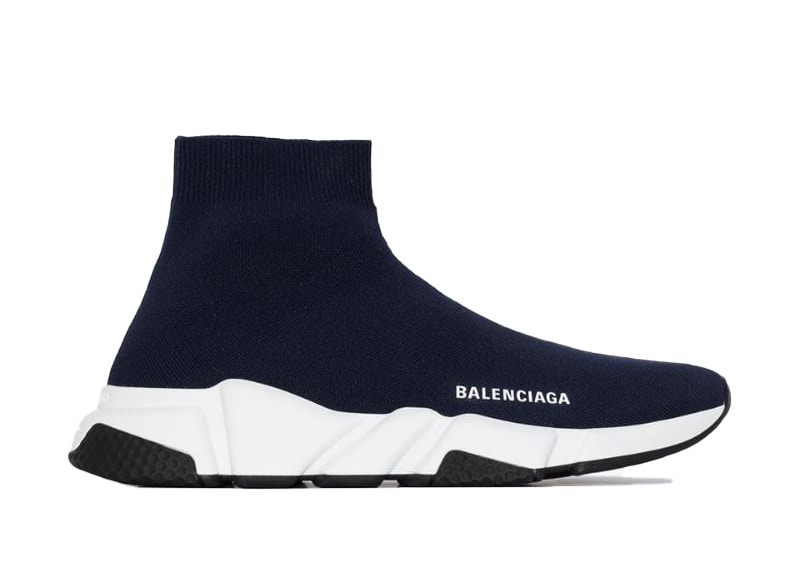 (Women) Balenciaga Speed Trainer Navy White Sole  587280 W1702 4005
