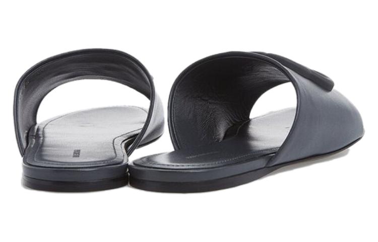 Shop (W) Balenciaga Vierkante Open Teen Slipper ''Zwart'' 630014WA8F51100