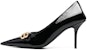 (W) Balenciaga Square Knife BB 80mm 'Kulit Kambing Berkilau Hitam' Pam. 694712WBD821080