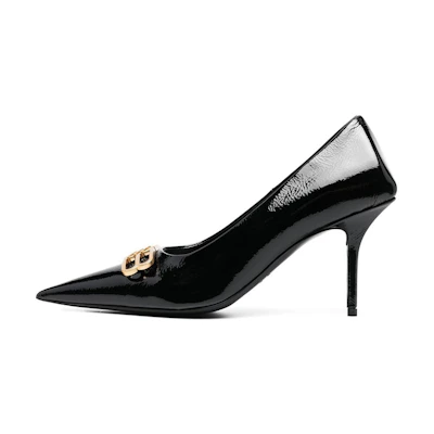 (W) Balenciaga Square Knife BB 80mm Pumps 'Black Shiny Lambskin'