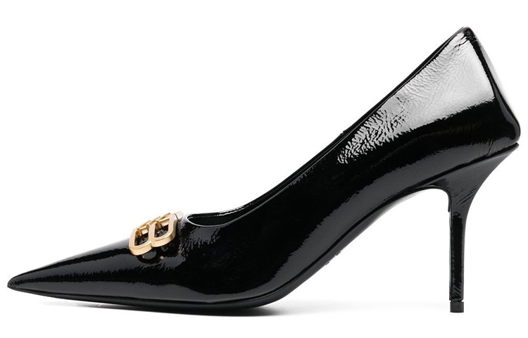 (Women) Balenciaga Square Knife BB 80mm Pumps 'Black Shiny Lambskin' 694712WBD821080