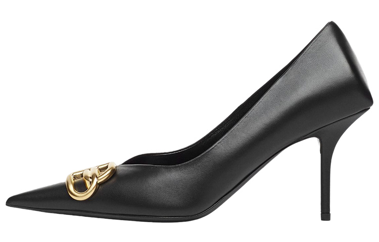 (Women) Balenciaga Square Knife High Heel Shoes 'Black Leather' 636635WAWNC1088