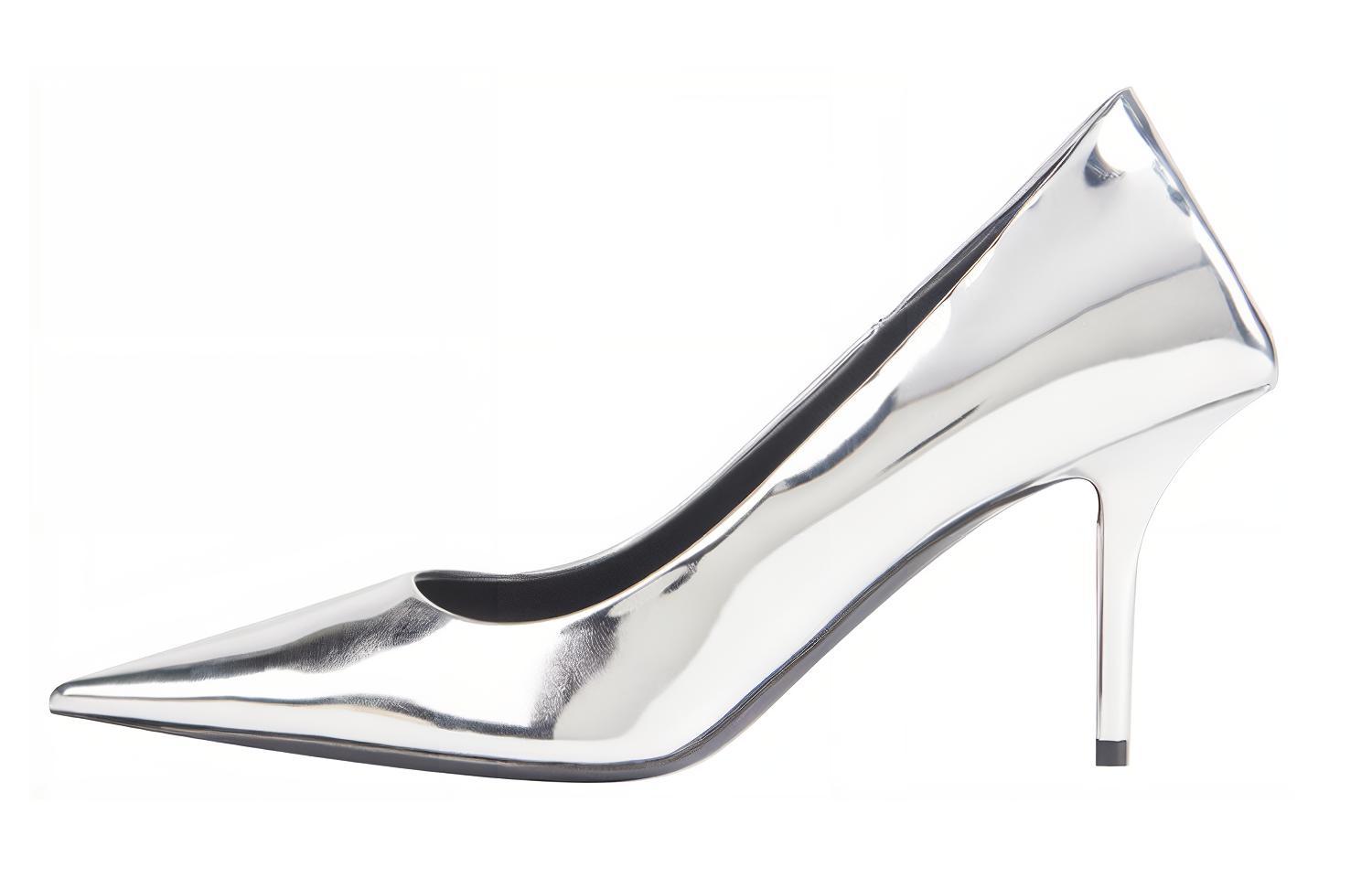 (Women) Balenciaga Square Knife High Heels 'Color Mirror Silver' 572887W2AD08100