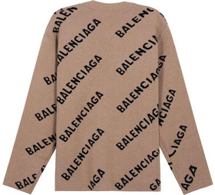 (W) 巴黎世家SS21米色满印Logo针织毛衣 652394T15679364 Lookbook (W) 巴黎世家SS21米色满印Logo针织毛衣 652394T15679364