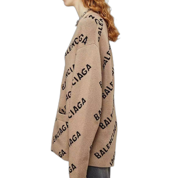 Purchase (W) 巴黎世家SS21米色满印Logo针织毛衣 652394T15679364