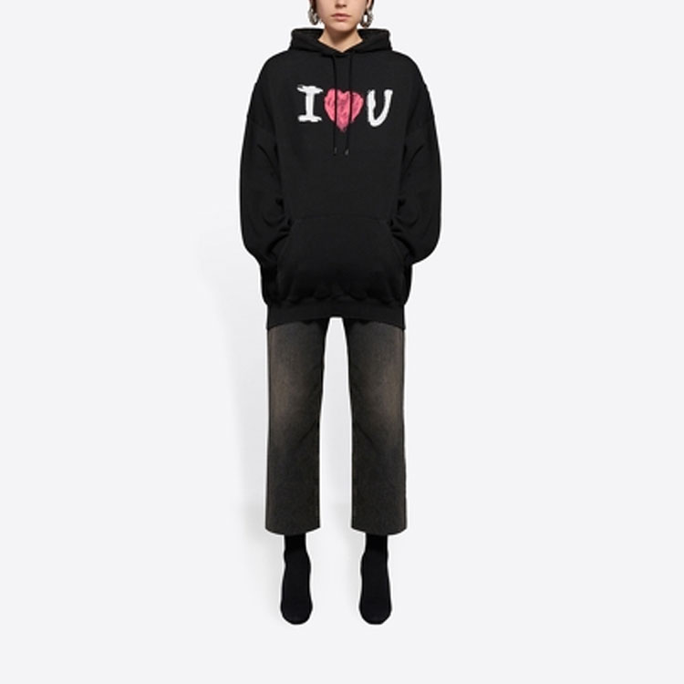 (Women) Balenciaga SS21 Black Letter Print Hoodie 578135TJVL61070 圖 6