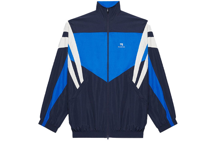 Order (Women) Balenciaga SS21 Blue Colorblock Nylon High-Neck Tracksuit Jacket. 659031TKO484063