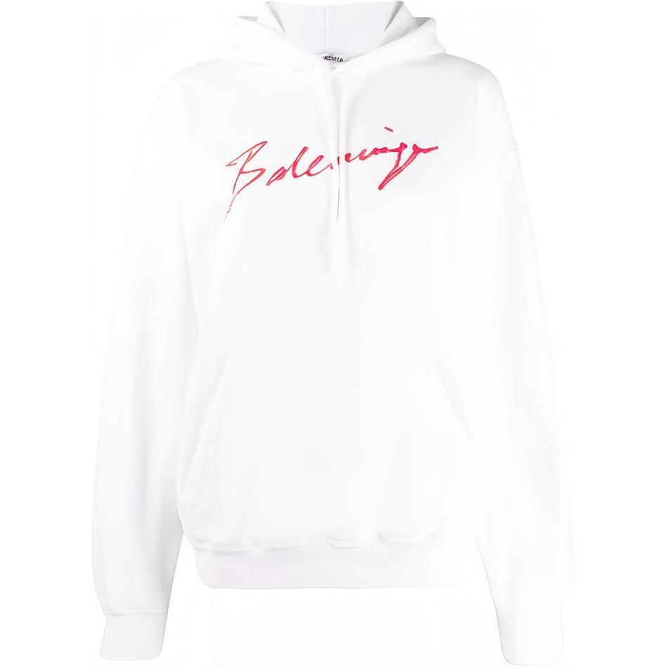 (Women) Balenciaga SS21 Classic Logo White Hoodie. 583222TFV649783