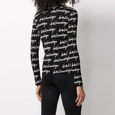 (W) 발렌시아가 SS21 로고 프린트 하이넥 긴팔 티셔츠 블랙 626194T61591070 Shop (W) 발렌시아가 SS21 로고 프린트 하이넥 긴팔 티셔츠 블랙 626194T61591070