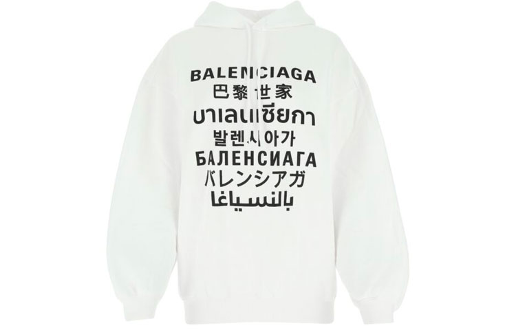 (Women) Balenciaga SS21 Letter Print Hoodie White 641529TJVI69040 圖 2