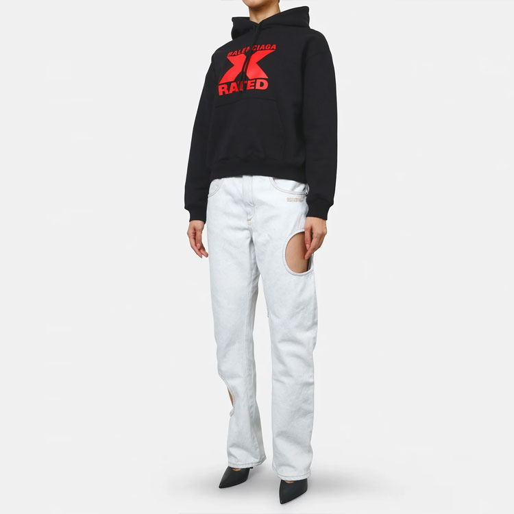 (Women) Balenciaga SS21 Logo Print Hoodie Black. 612959TIVA81076 圖 5