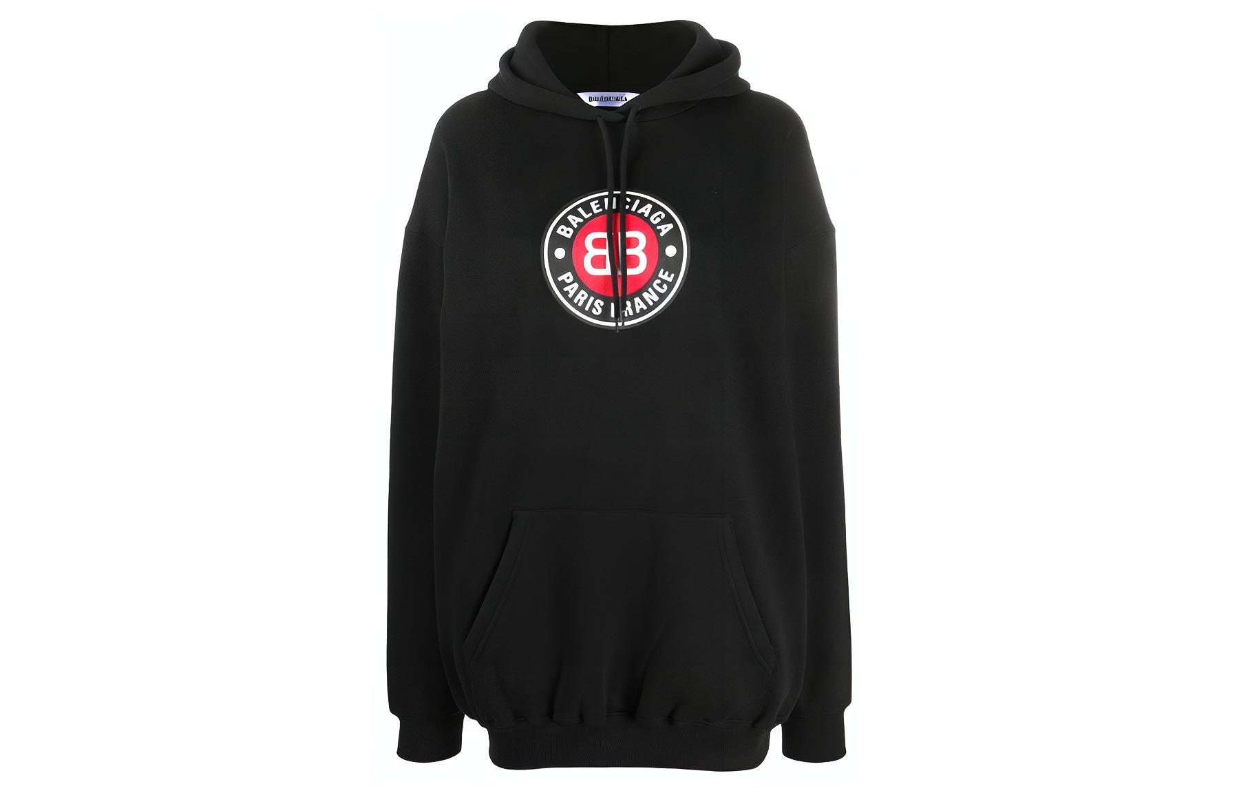 (Women) Balenciaga SS21 Logo Print Pullover Hoodie Black. 578135TJVD71000 圖 2