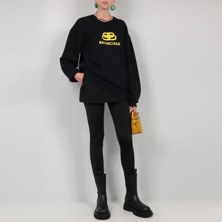 (Women) Balenciaga SS21 Oversized Black Crewneck Logo Sweatshirt. 578132TEV191361 圖 4