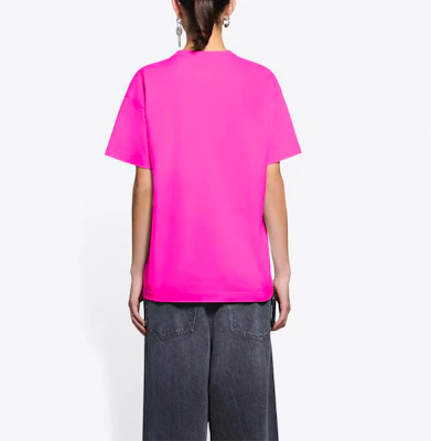 (W) 巴黎世家 SS21 粉色logo印花圆领T恤 612965TKVC16811 Details for (W) 巴黎世家 SS21 粉色logo印花圆领T恤 612965TKVC16811