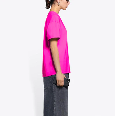 (W) 巴黎世家 SS21 粉色logo印花圆领T恤 612965TKVC16811 Sizing (W) 巴黎世家 SS21 粉色logo印花圆领T恤 612965TKVC16811