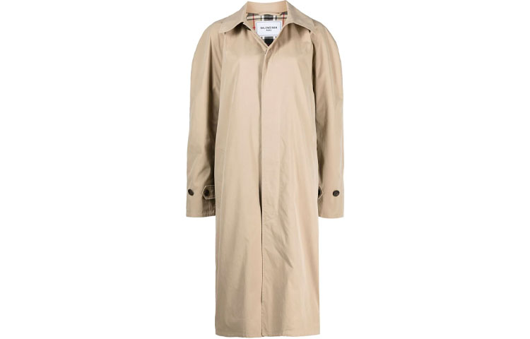 Order (W) Balenciaga SS21 Mantel Trench Wanita Khaki. 646775TJP019501