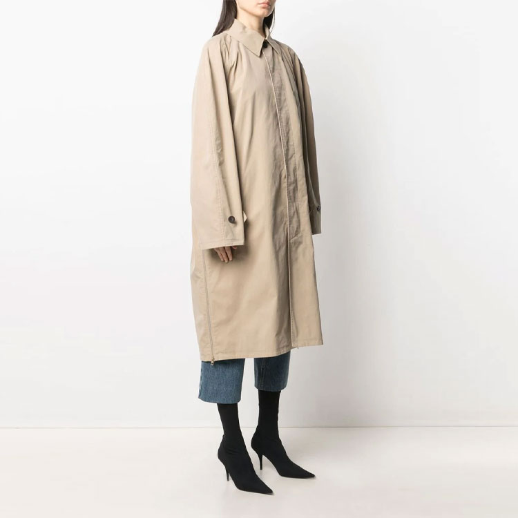 Purchase (W) Balenciaga SS21 Mantel Trench Wanita Khaki. 646775TJP019501