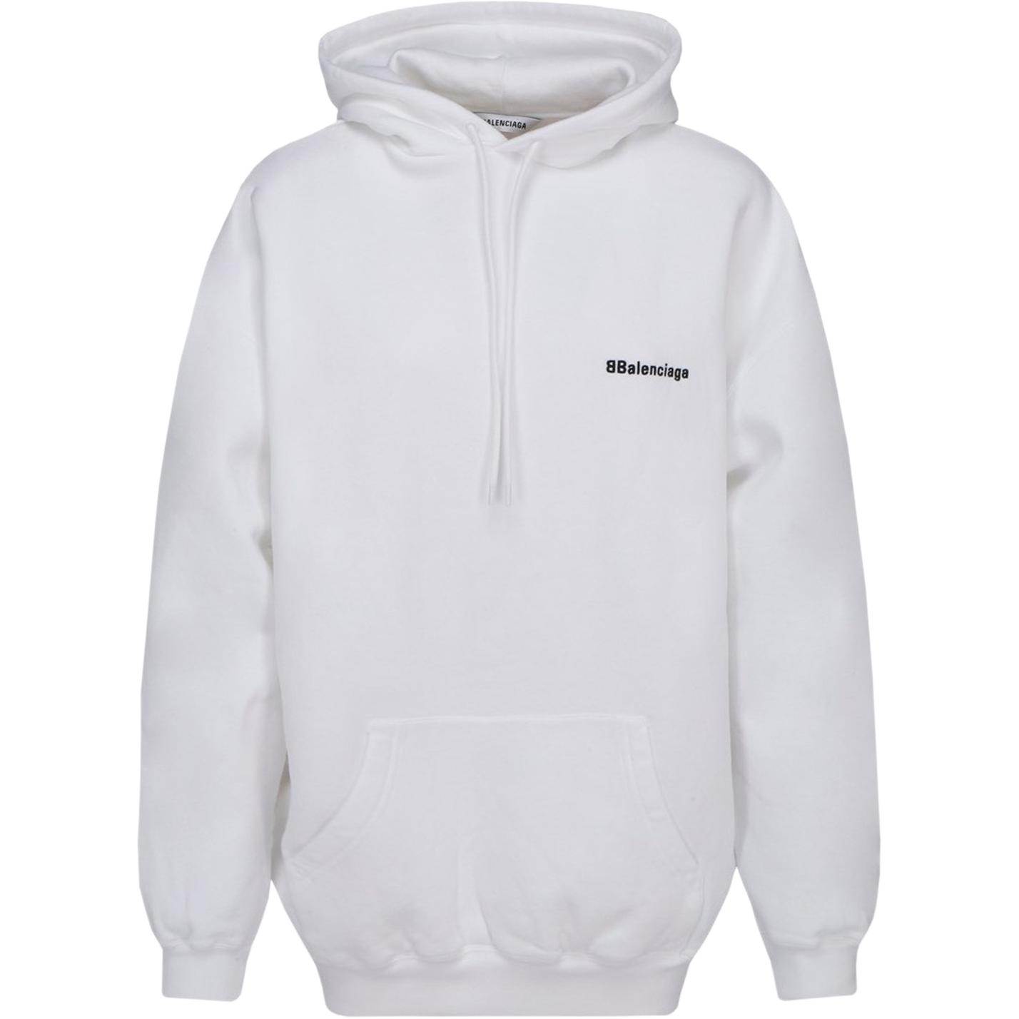 (Women) Balenciaga SS21 Small Logo Cotton Long-Sleeve Sweatshirt Women White 578135TJV859040