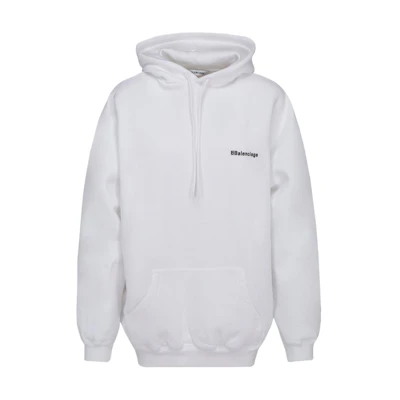 (Women) Balenciaga SS21 Small Logo Cotton Long-Sleeve Sweatshirt Women White 578135TJV859040