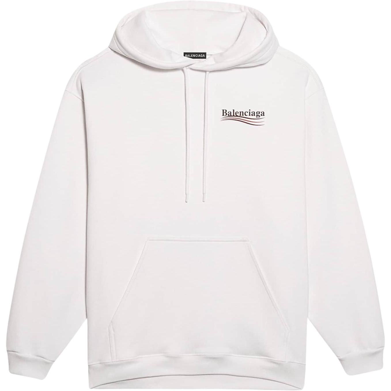 (Women) Balenciaga SS21 Solid Color White Hoodie 578135TIV539000