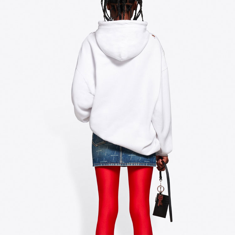 (Women) Balenciaga SS21 White Hoodie with Letter and Heart Print 578135TJVL69040 圖 6
