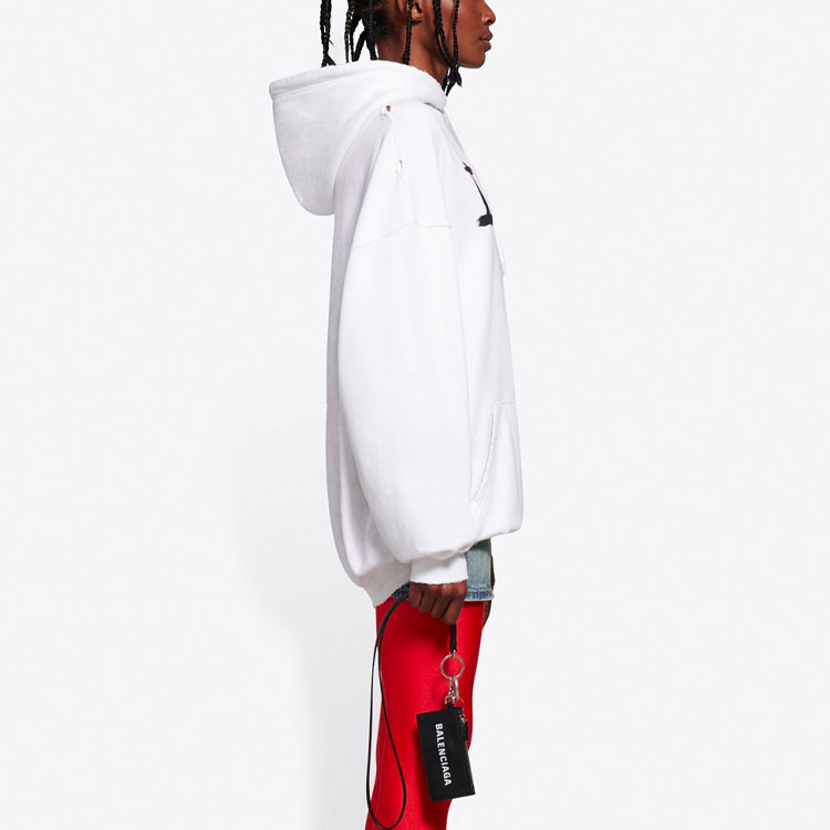 (Women) Balenciaga SS21 White Hoodie with Letter and Heart Print 578135TJVL69040 圖 7