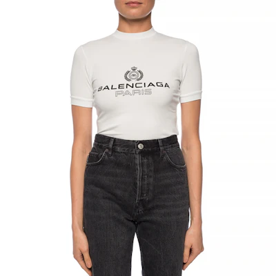 (W) Balenciaga SS21 白色印字母與桂冠圖案T恤 594603TGV479000 Shop (W) Balenciaga SS21 白色印字母與桂冠圖案T恤 594603TGV479000