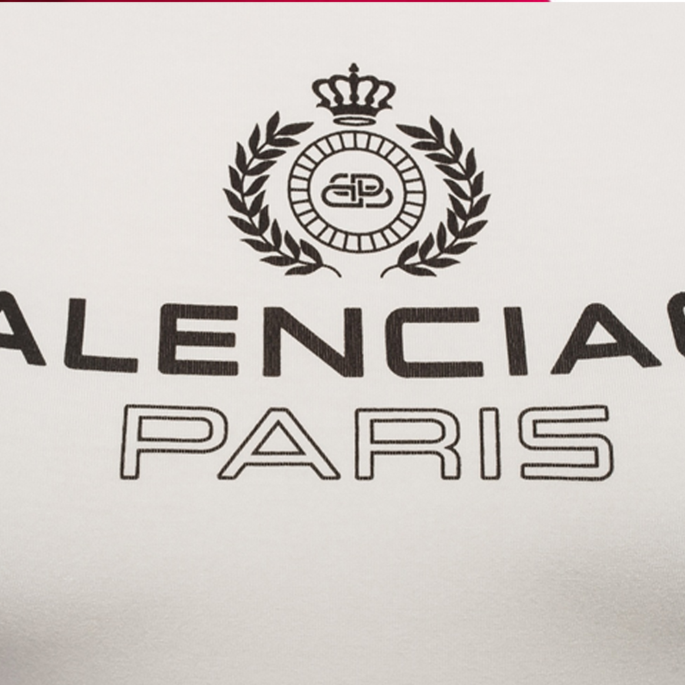 Sizing (W) Balenciaga SS21 白色印字母與桂冠圖案T恤 594603TGV479000