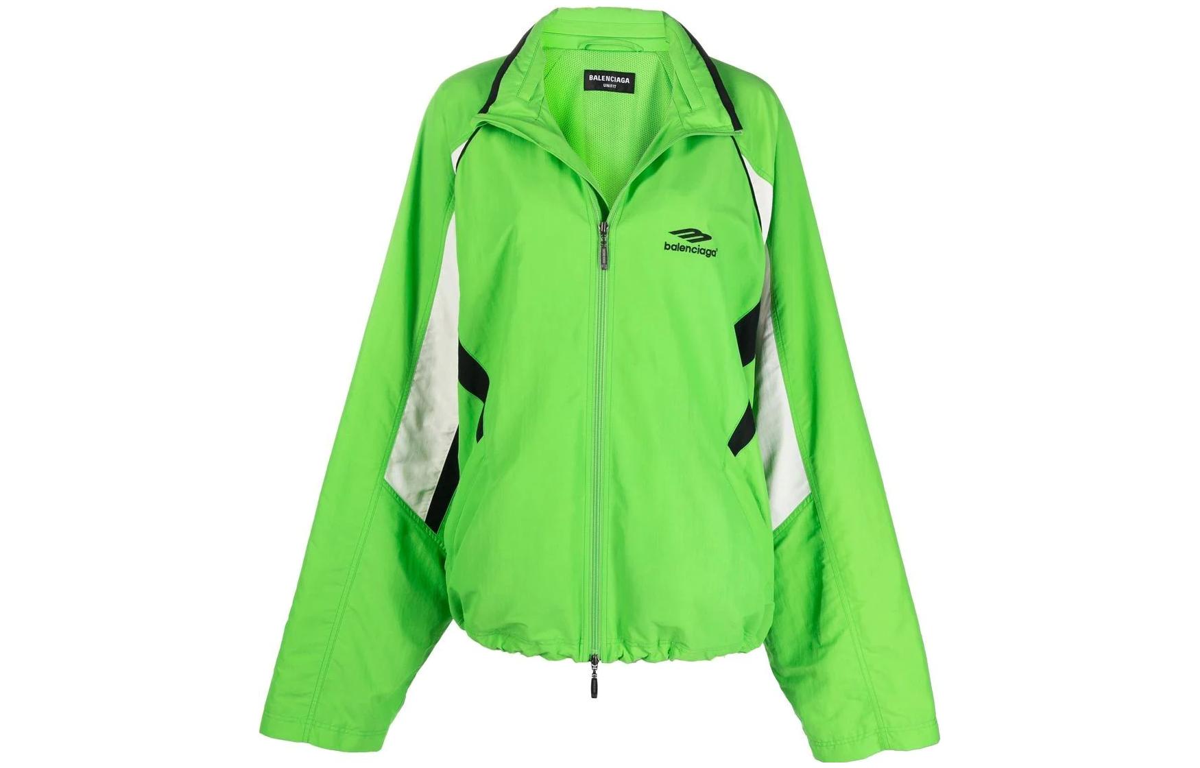 (Women) Balenciaga SS22  3B Sports Icon Colorblock Jacket Green. 698863TKO483520