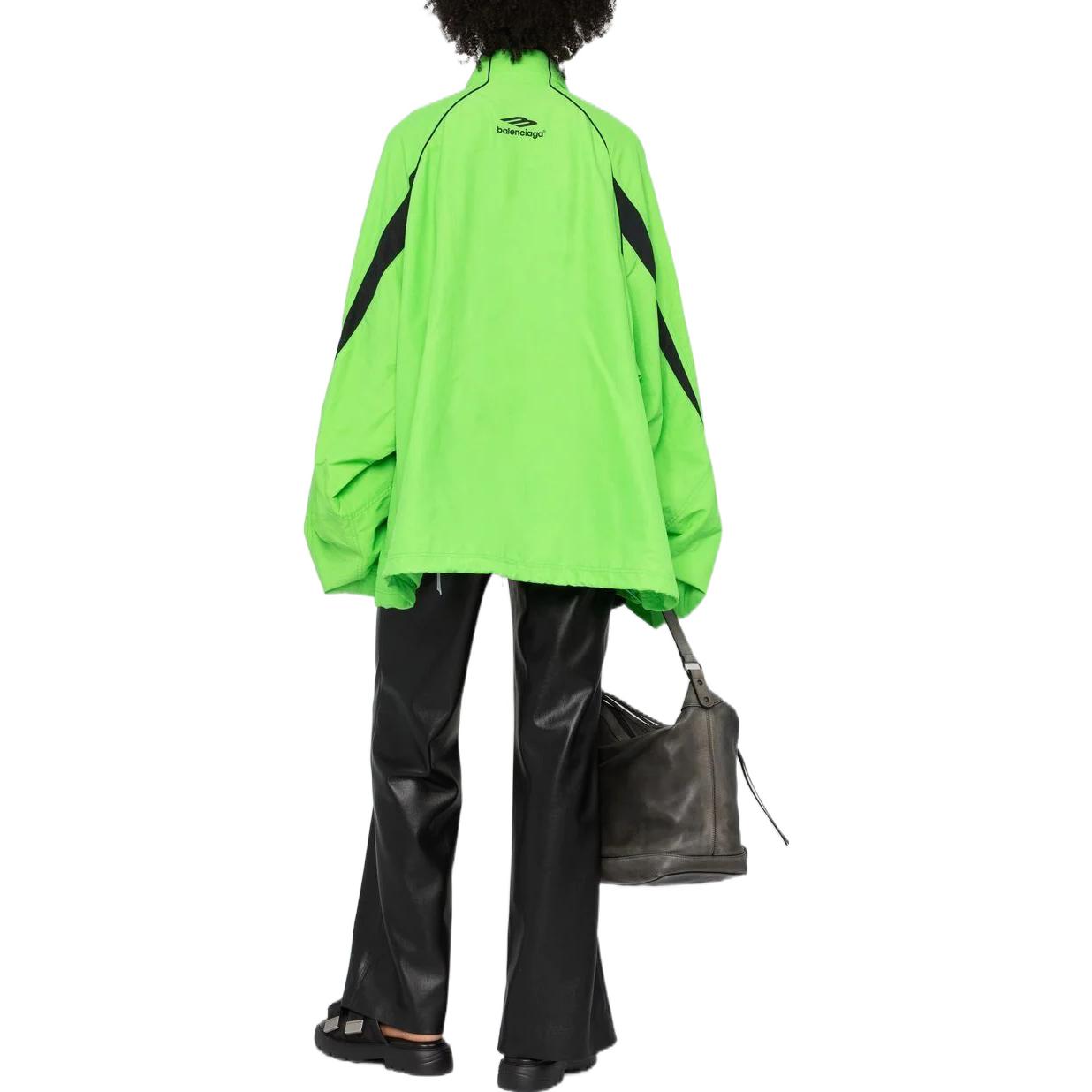 Shop (W) Balenciaga SS22 3B Sports Icon Jaket Warna Blok Hijau. 698863TKO483520