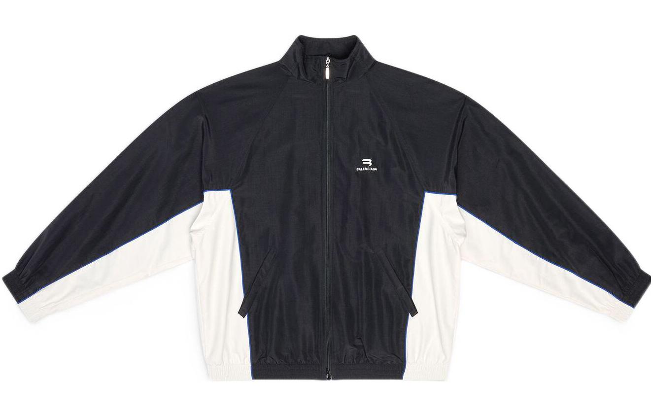 Order (W) Balenciaga SS22 Jaket Zip-Up Black High Neck Colorblock. 698875TKO481000