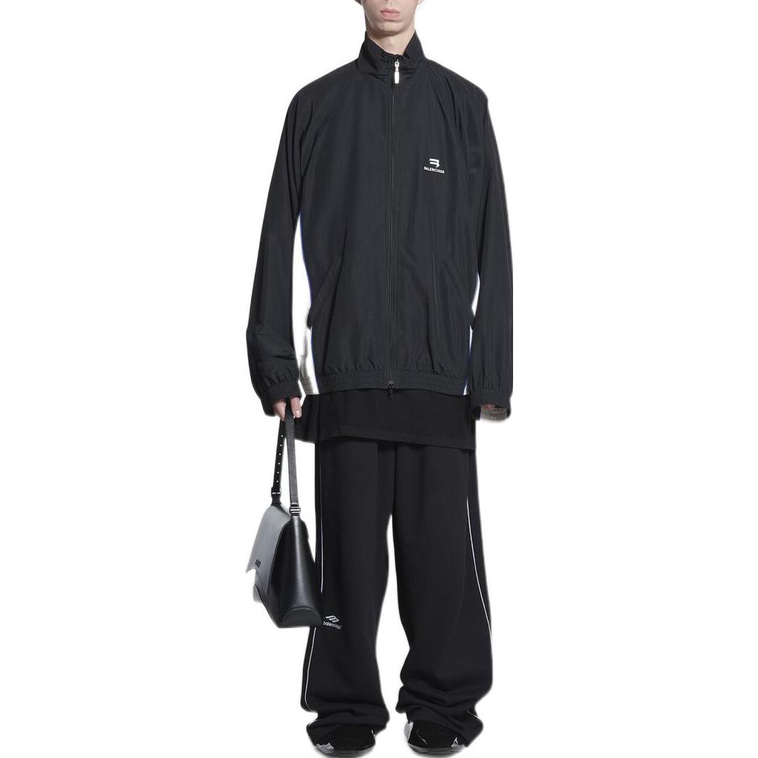 Shop (W) Balenciaga SS22 Jaket Zip-Up Black High Neck Colorblock. 698875TKO481000