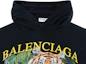 Sizing (W) Balenciaga SS22 Hoodie Hitam Cetakan Kartun Logo Harimau. 675003TLVH31000