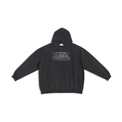 (Women) Balenciaga SS22 Black Hoodie with Logo Print and Relaxed Fit. 620947TMVP11073