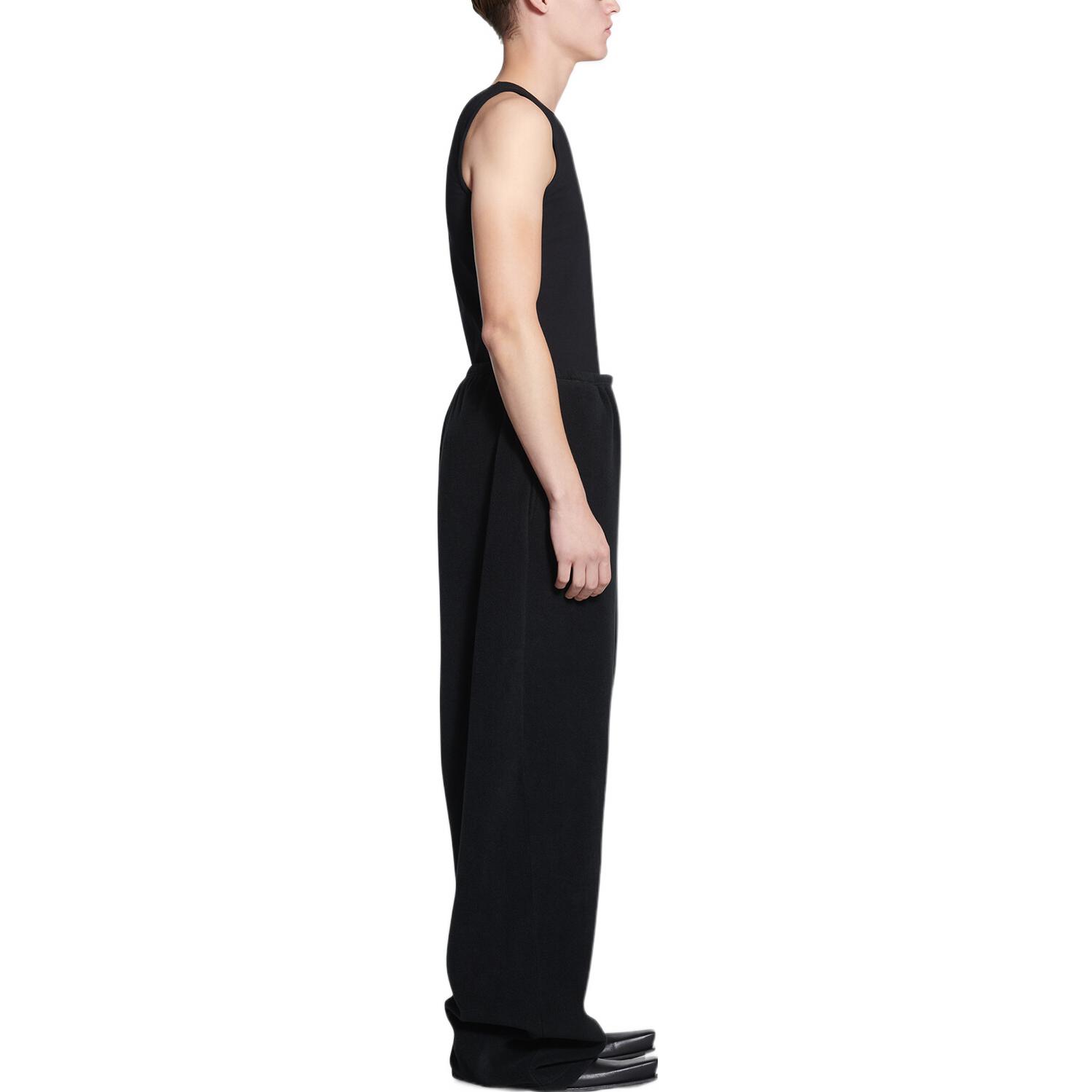 Details for (W) 巴黎世家SS22黑色针织慢跑裤，带刺绣标志。 698144TMVC71069