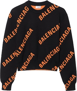 (W) Balenciaga SS22 黑色針織毛衣 全版Logo印花 671576T32001018 Buy (W) Balenciaga SS22 黑色針織毛衣 全版Logo印花 671576T32001018