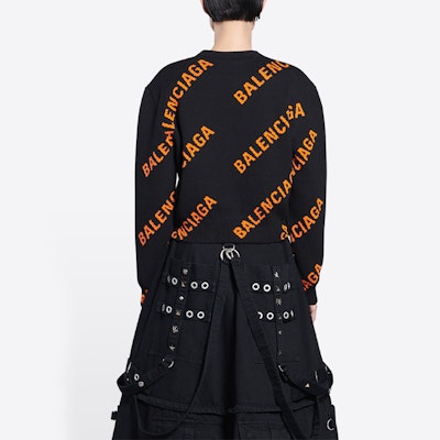 (W) Balenciaga SS22 黑色針織毛衣 全版Logo印花 671576T32001018 Details for (W) Balenciaga SS22 黑色針織毛衣 全版Logo印花 671576T32001018