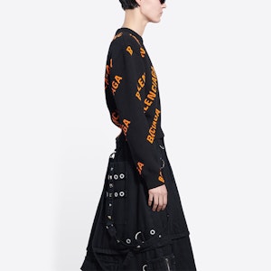 (W) Balenciaga SS22 黑色針織毛衣 全版Logo印花 671576T32001018 Sizing (W) Balenciaga SS22 黑色針織毛衣 全版Logo印花 671576T32001018