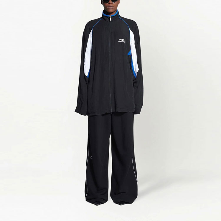 (Women) Balenciaga SS22  Black Letter Logo Print Zip Jacket - Oversized Fit. 699224TFO021000 圖 3