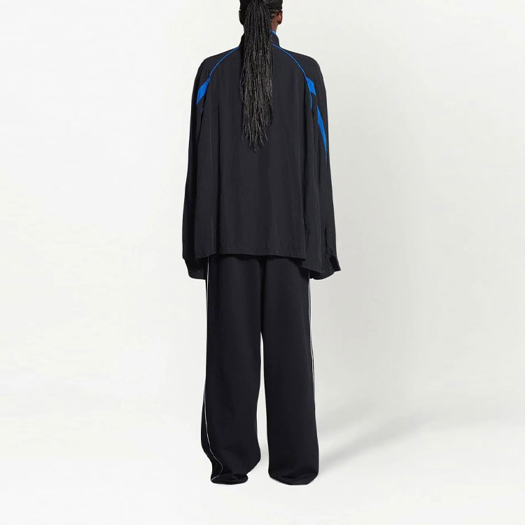 (Women) Balenciaga SS22  Black Letter Logo Print Zip Jacket - Oversized Fit. 699224TFO021000 圖 4