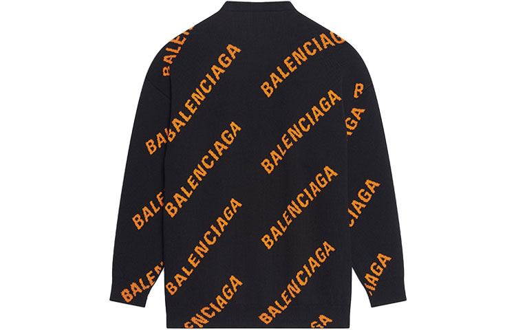 Lookbook (Women) Balenciaga SS22  Black Logo Print Crewneck Pullover Sweater. 657528T32001018