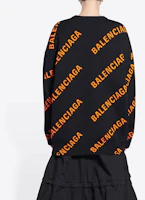 Details for (W) Balenciaga 黑色Logo印花圓領長袖毛衣 SS22。 657528T32001018