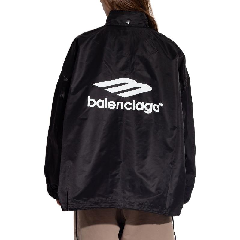 (Women) Balenciaga SS22  Black Logo Print Loose Fit Zip-Up Jacket. 698871TLO250100 圖 5