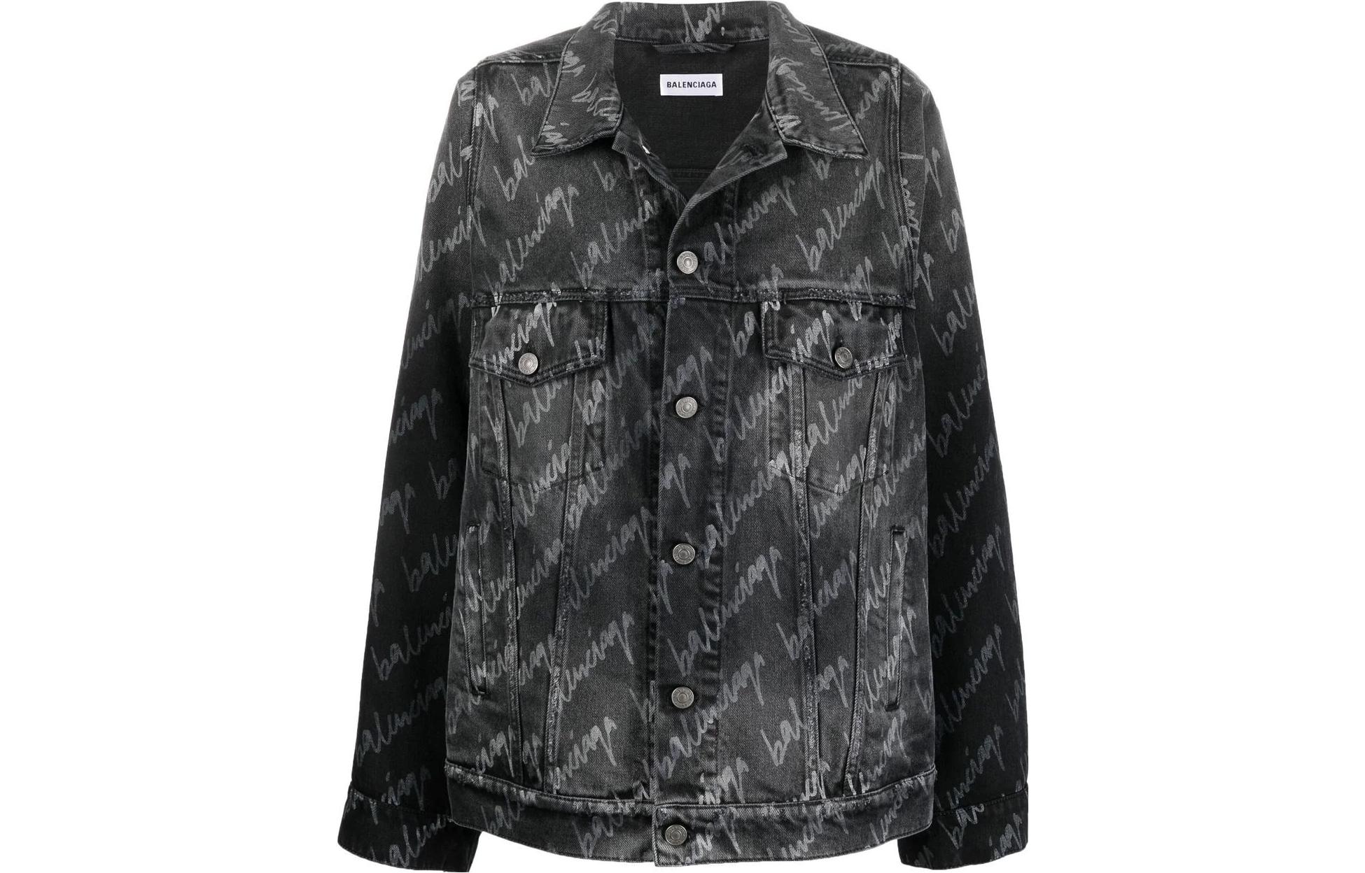 (Women) Balenciaga SS22  Black Logo Print Oversized Long-Sleeve Jacket 662853TMW211052 圖 2