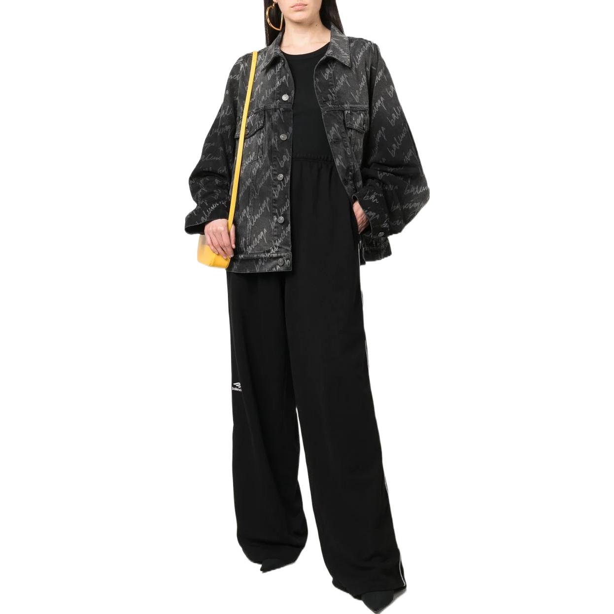 (Women) Balenciaga SS22  Black Logo Print Oversized Long-Sleeve Jacket 662853TMW211052 圖 3