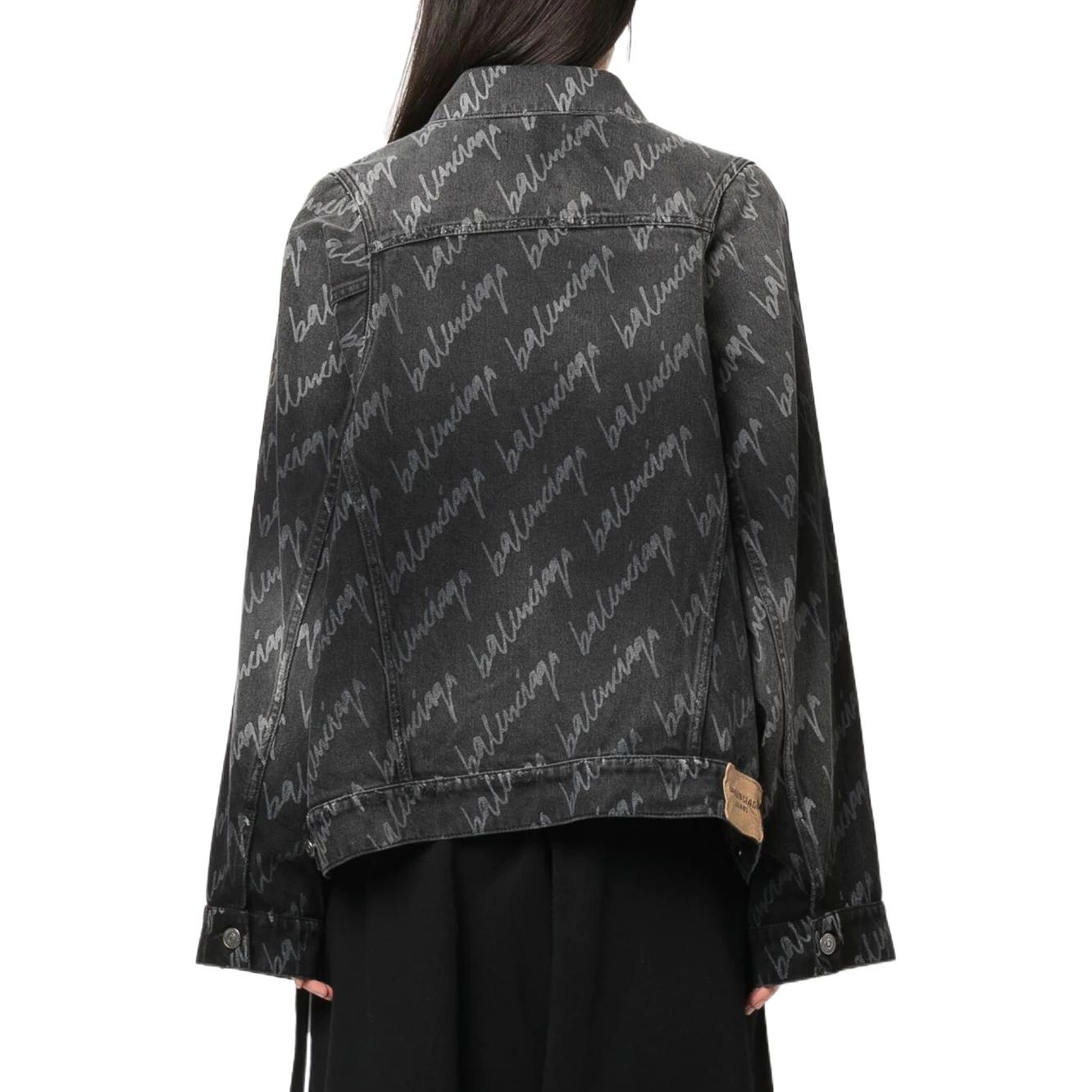 (Women) Balenciaga SS22  Black Logo Print Oversized Long-Sleeve Jacket 662853TMW211052 圖 5