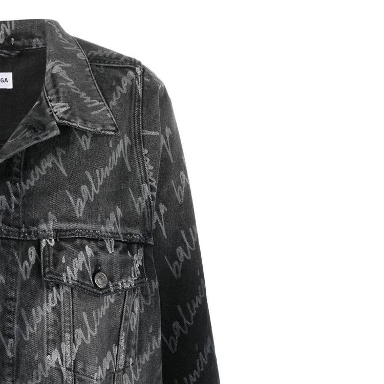 (Women) Balenciaga SS22  Black Logo Print Oversized Long-Sleeve Jacket 662853TMW211052 圖 7