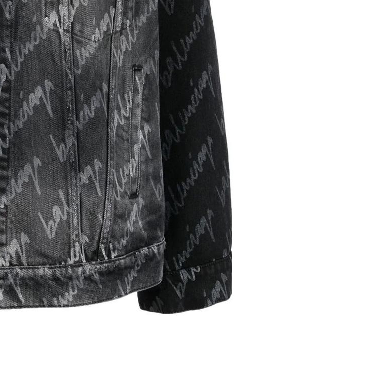 (Women) Balenciaga SS22  Black Logo Print Oversized Long-Sleeve Jacket 662853TMW211052 圖 8